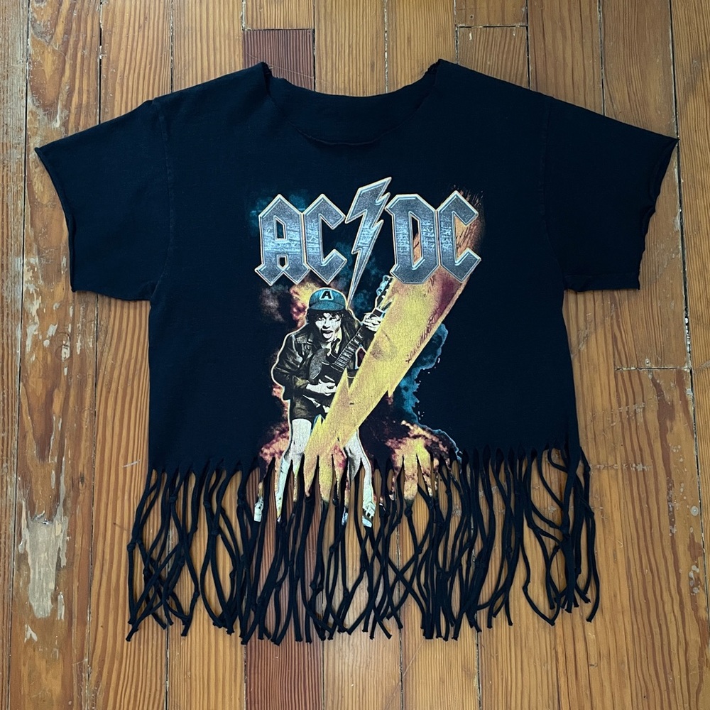 Vintage Y2K AC/DC Fringed Angus Young T-Shirt